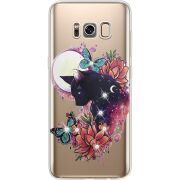 Чехол со стразами Samsung G950 Galaxy S8 Cat in Flowers