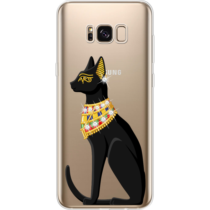 Чехол со стразами Samsung G955 Galaxy S8 Plus Egipet Cat