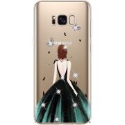 Чехол со стразами Samsung G955 Galaxy S8 Plus Girl in the green dress