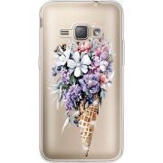 Чехол со стразами Samsung J120H Galaxy J1 2016 Ice Cream Flowers