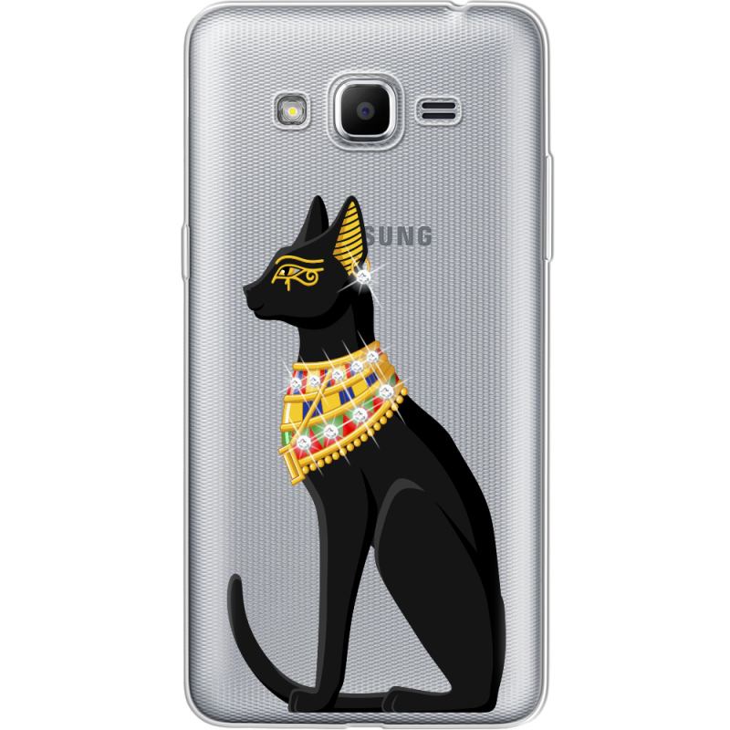 Чехол со стразами Samsung J2 Prime G532F Egipet Cat