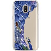 Чехол со стразами Samsung J250 Galaxy J2 (2018) Peafowl