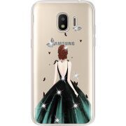 Чехол со стразами Samsung J250 Galaxy J2 (2018) Girl in the green dress