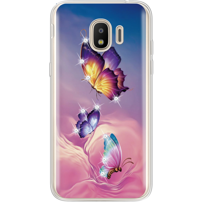 Чехол со стразами Samsung J250 Galaxy J2 (2018) Butterflies