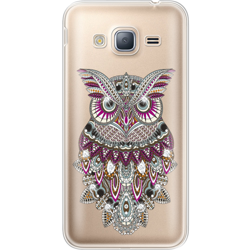 Чехол со стразами Samsung J320 Galaxy J3 Owl