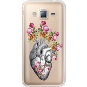 Чехол со стразами Samsung J320 Galaxy J3 Heart
