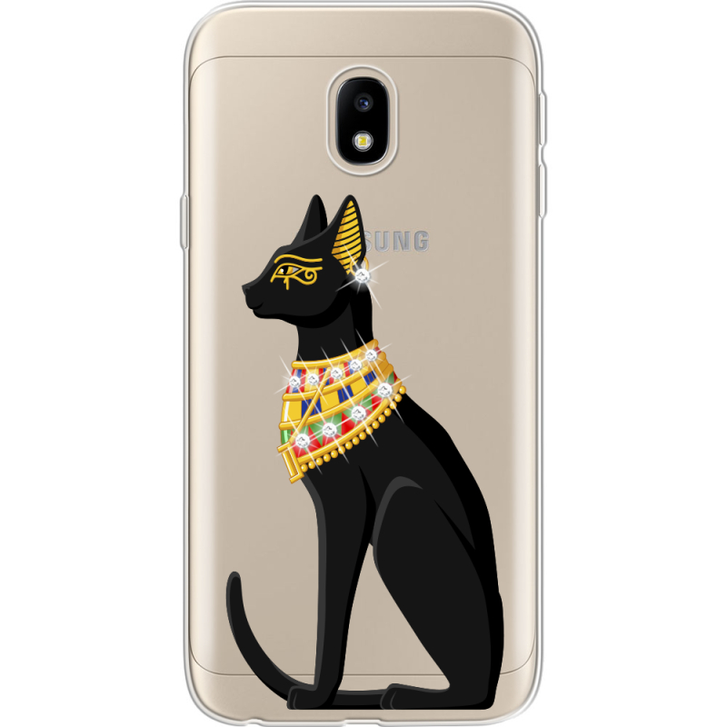 Чехол со стразами Samsung J330 Galaxy J3 2017 Egipet Cat