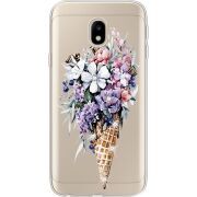 Чехол со стразами Samsung J330 Galaxy J3 2017 Ice Cream Flowers