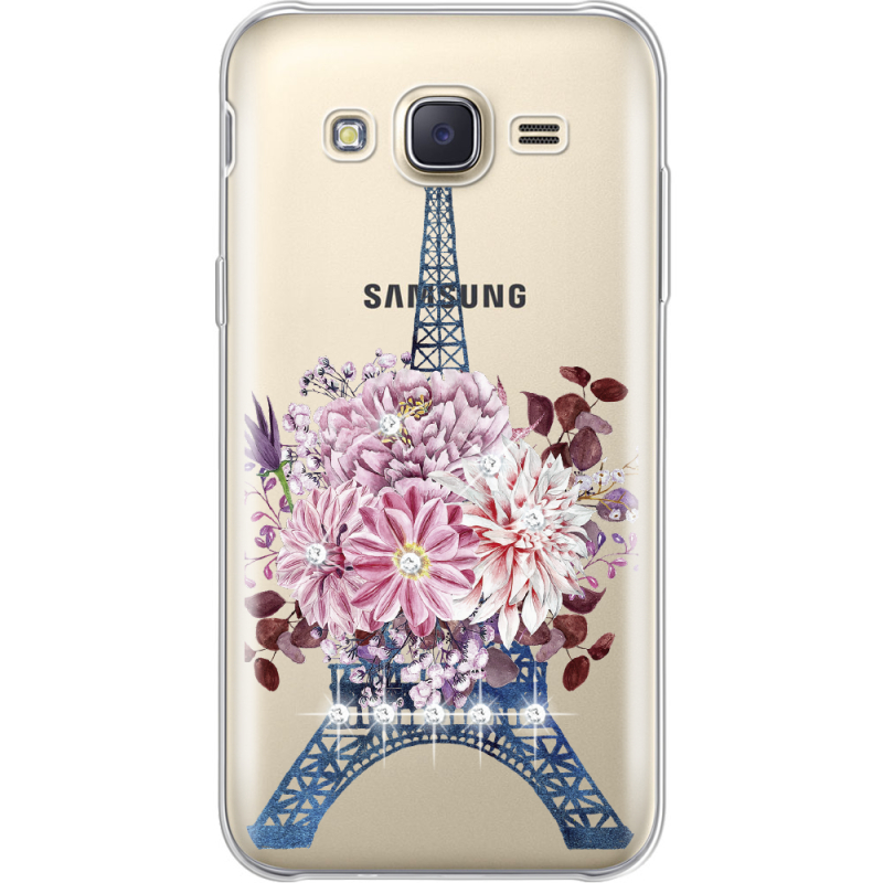 Чехол со стразами Samsung J500H Galaxy J5 Eiffel Tower