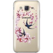 Чехол со стразами Samsung J500H Galaxy J5 Swallows and Bloom