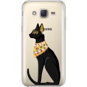 Чехол со стразами Samsung J500H Galaxy J5 Egipet Cat