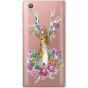 Чехол со стразами Sony Xperia L1 G3312  Deer with flowers
