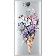 Чехол со стразами Sony Xperia XA2 H4113 Ice Cream Flowers