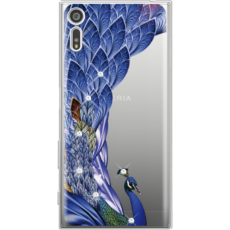 Чехол со стразами Sony Xperia XZ F8332 Peafowl