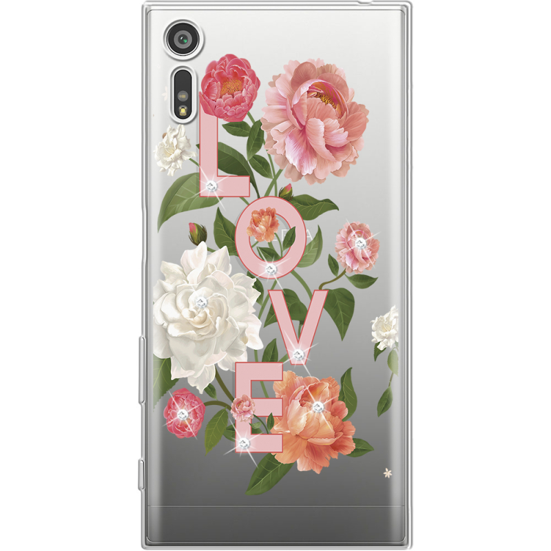 Чехол со стразами Sony Xperia XZ F8332 Love