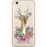 Чехол со стразами Xiaomi Redmi 4A Deer with flowers