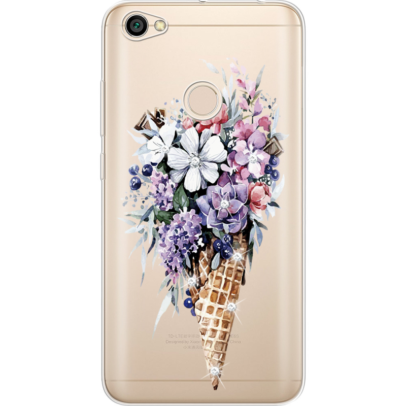 Чехол со стразами Xiaomi Redmi Note 5A Prime Ice Cream Flowers