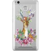 Чехол со стразами Xiaomi Redmi 3S / 3S Pro Deer with flowers