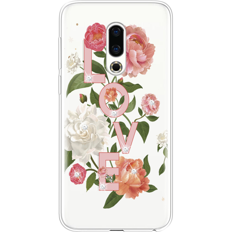 Чехол со стразами Meizu 16th Love