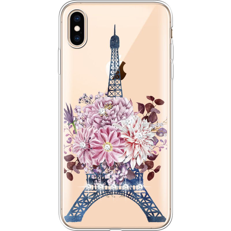 Чехол со стразами Apple iPhone XS Max Eiffel Tower