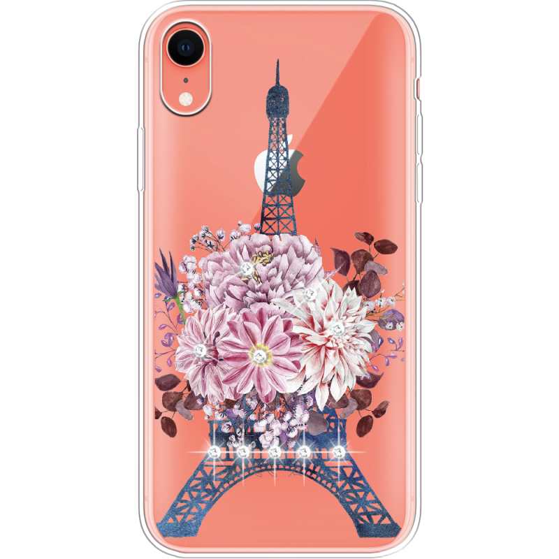 Чехол со стразами Apple iPhone XR Eiffel Tower