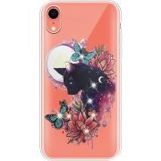 Чехол со стразами Apple iPhone XR Cat in Flowers