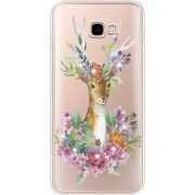 Чехол со стразами Samsung J415 Galaxy J4 Plus 2018 Deer with flowers