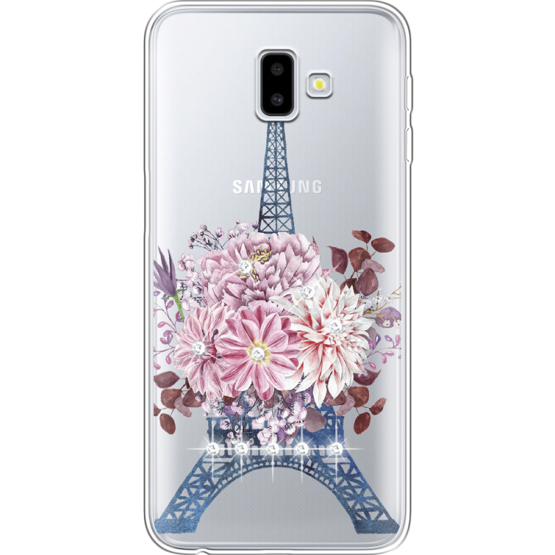 Чехол со стразами Samsung J610 Galaxy J6 Plus 2018 Eiffel Tower