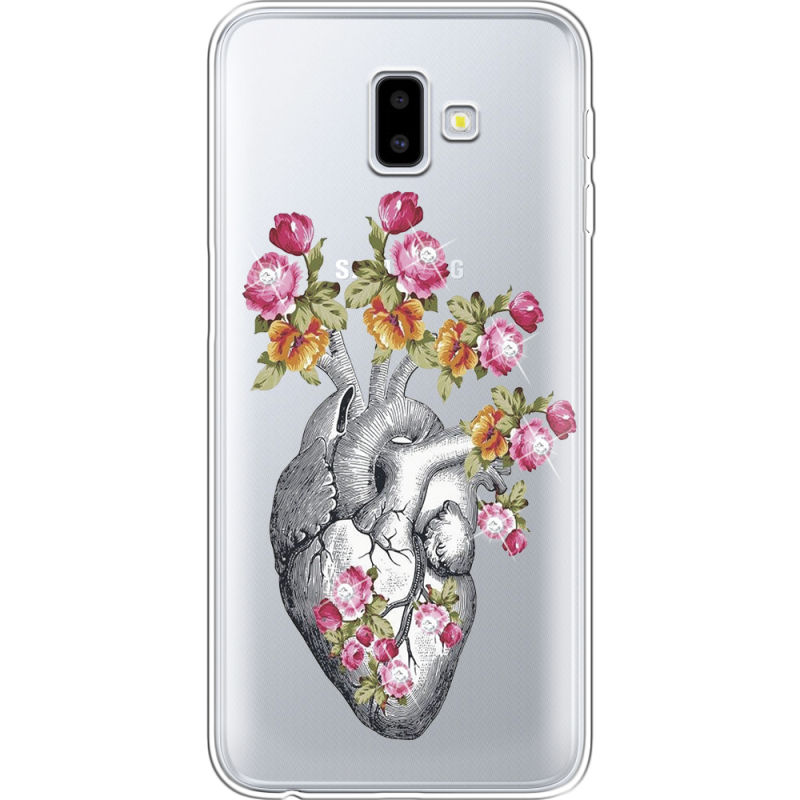 Чехол со стразами Samsung J610 Galaxy J6 Plus 2018 Heart