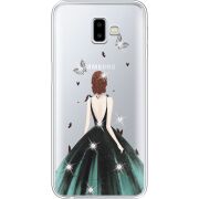 Чехол со стразами Samsung J610 Galaxy J6 Plus 2018 Girl in the green dress