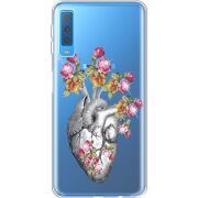 Чехол со стразами Samsung A750 Galaxy A7 2018 Heart