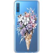 Чехол со стразами Samsung A750 Galaxy A7 2018 Ice Cream Flowers