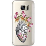 Чехол со стразами Samsung G930 Galaxy S7 Heart
