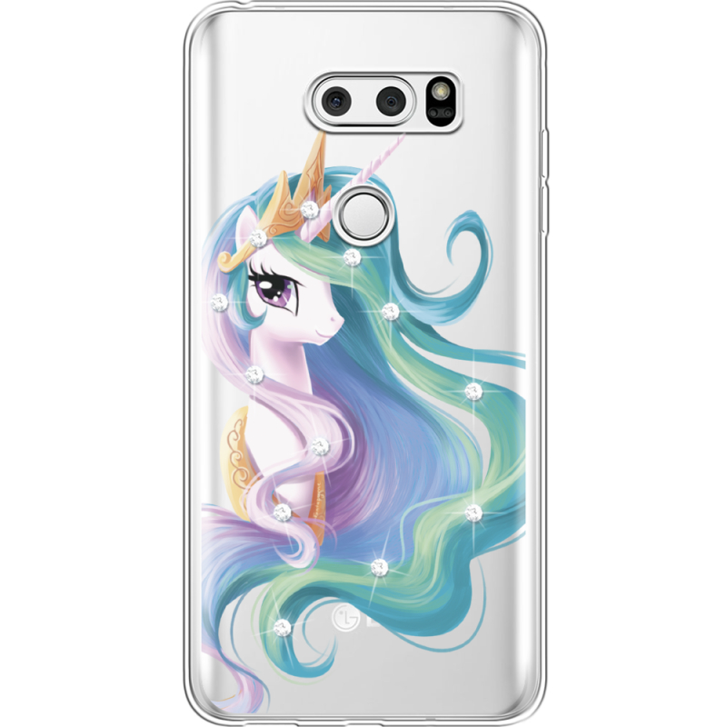 Чехол со стразами LG V30 / V30 Plus H930DS  Unicorn Queen