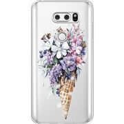 Чехол со стразами LG V30 / V30 Plus H930DS  Ice Cream Flowers