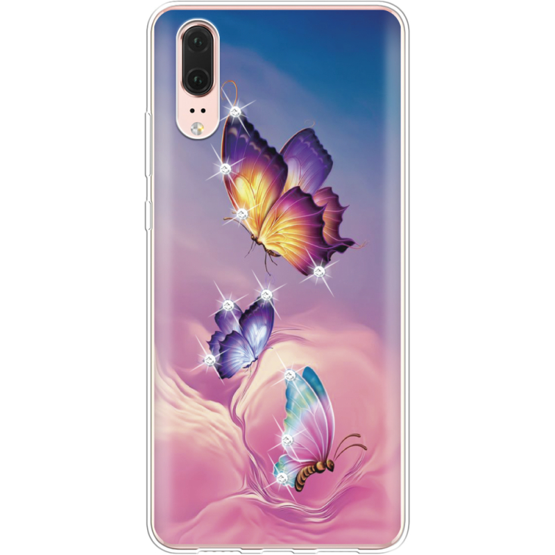 Чехол со стразами Huawei P20 Butterflies