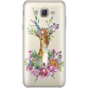 Чехол со стразами Samsung J701 Galaxy J7 Neo Duos Deer with flowers