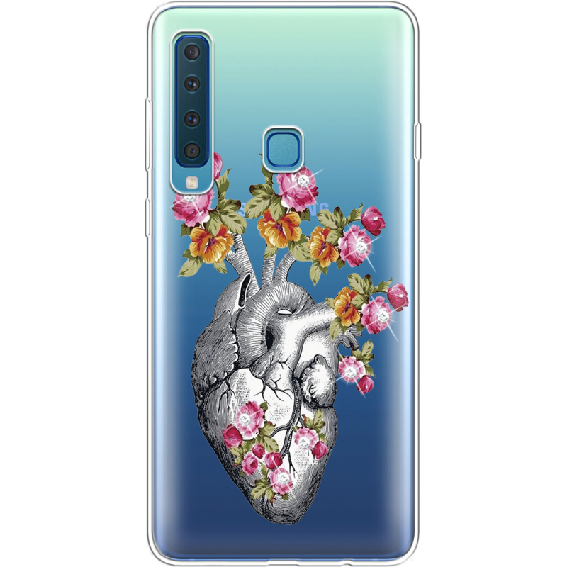 Чехол со стразами Samsung A920 Galaxy A9 2018 Heart
