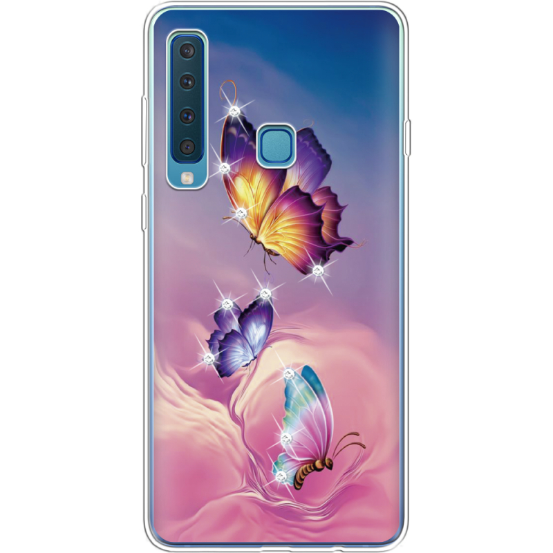 Чехол со стразами Samsung A920 Galaxy A9 2018 Butterflies