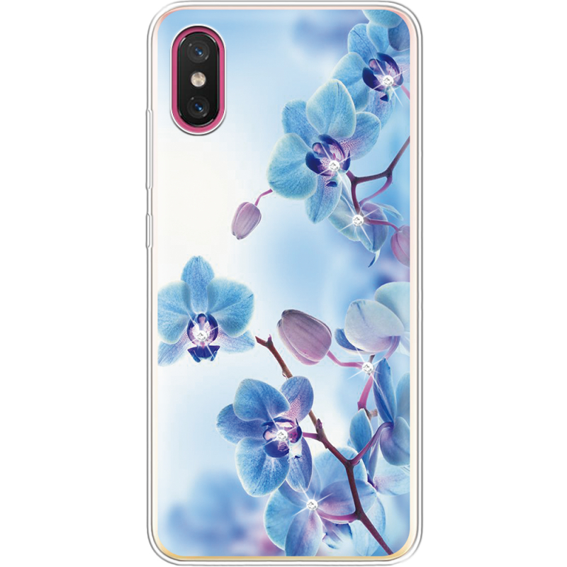 Чехол со стразами Xiaomi Mi 8 Pro Orchids