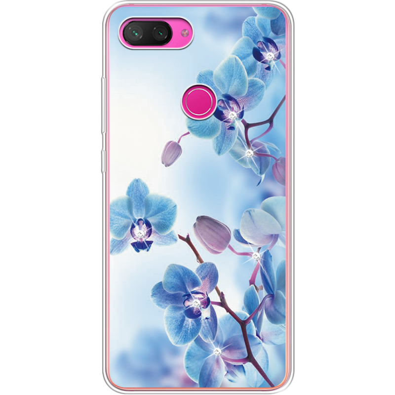 Чехол со стразами Xiaomi Mi 8 Lite Orchids