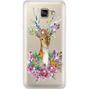 Чехол со стразами Samsung A710 Galaxy A7 2016 Deer with flowers