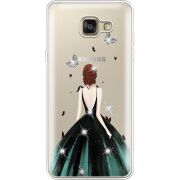 Чехол со стразами Samsung A710 Galaxy A7 2016 Girl in the green dress
