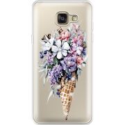 Чехол со стразами Samsung A710 Galaxy A7 2016 Ice Cream Flowers