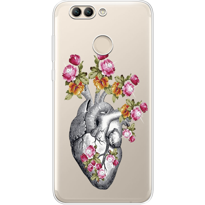 Чехол со стразами Huawei Nova 2 Heart