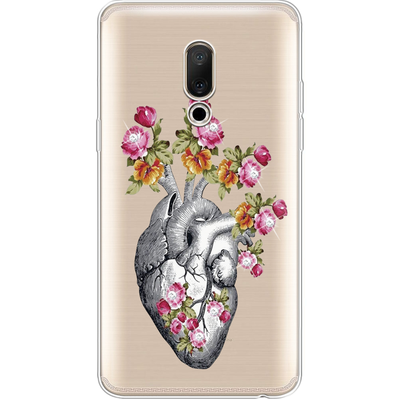 Чехол со стразами Meizu 15 Plus Heart