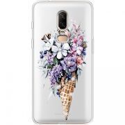 Чехол со стразами OnePlus 6 Ice Cream Flowers