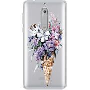 Чехол со стразами Nokia 5 Ice Cream Flowers