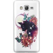 Чехол со стразами Samsung G530 /G531 Galaxy Grand Prime Cat in Flowers