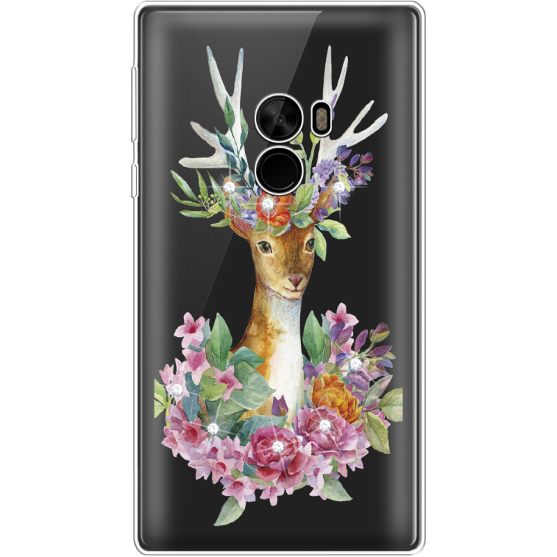 Чехол со стразами Xiaomi Mi Mix Deer with flowers